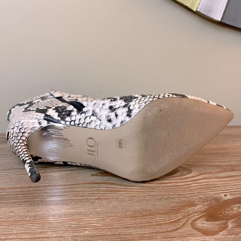 JLO Jennifer Lopez Frankalina bootie - faux snakeskin & rhinestones